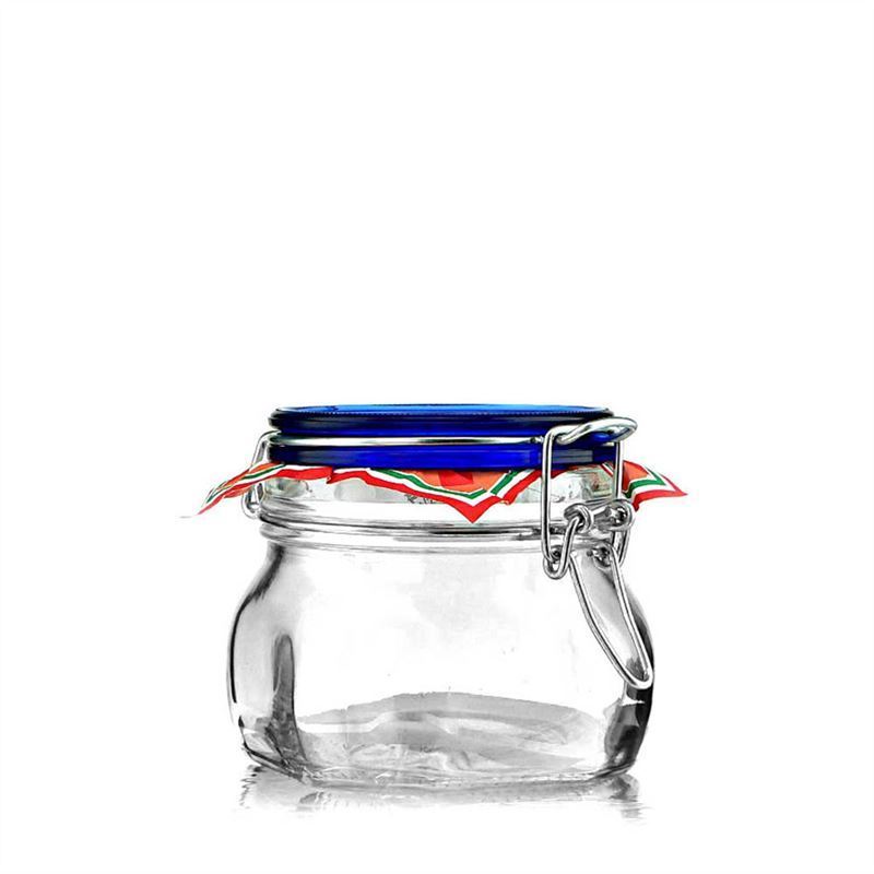 Einmachglas, Drahtbgelglas FIDO von Bormioli Rocco, blau, 500 ml, Einmachglser