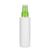 Weiße "Green-HDPE"-Flasche, 100ml, mit grünem Sprühzerstäuber