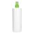 Weiße "Green-HDPE"-Flasche, 500ml, mit grünem Sprühzerstäuber