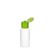 Weiße "Green-HDPE"-Flasche, 50ml, mit grünem Klappscharnier