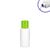 Weiße "Green-HDPE"-Flasche, 50ml, mit silberfarbenem Schraubverschluss und Spritzeinsatz