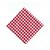 Copri tappo in stoffa a scacchi rosso 15cmx15cm con nastro in tessuto
