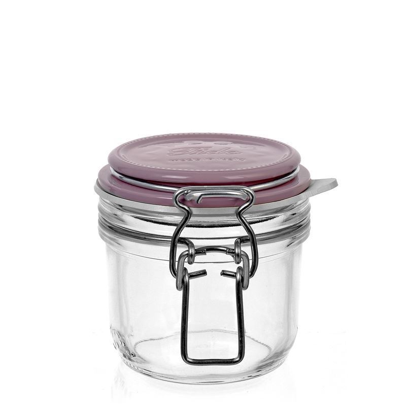 Drahtbügelglas „rocco violett“ 200 ml | Dekorative Gläser, Einmachglas, Glas | Glas | Flaschenland | Drahtbügelverschluss | Kältebeständig,