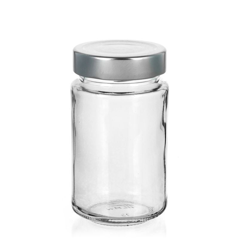 Rundes designerglas „summertime“ 253 ml | Einmachglas, Glas, Honig, Marmelade, Pesto | klar | Glas | Flaschenland | Twist-Off-Verschluss |