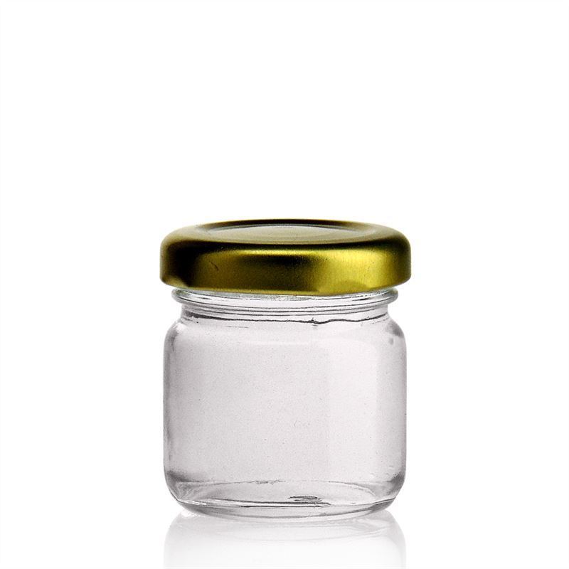 miele e conserve ideali per marmellate monoporzione dotati di coperchio di colore bianco To 43 vasetti per apicoltori Set di 28 mini vasetti rotondi in vetro da 53 ml 