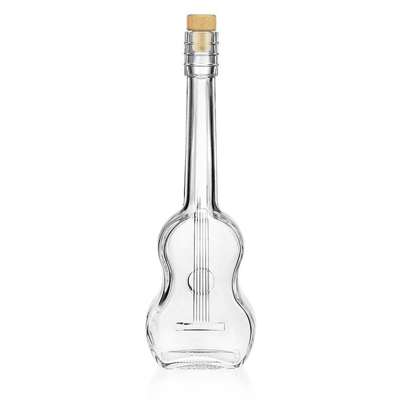 Glas Flasche Gitarre 0,5 Liter Füllvolumen Deko Musik Instrument