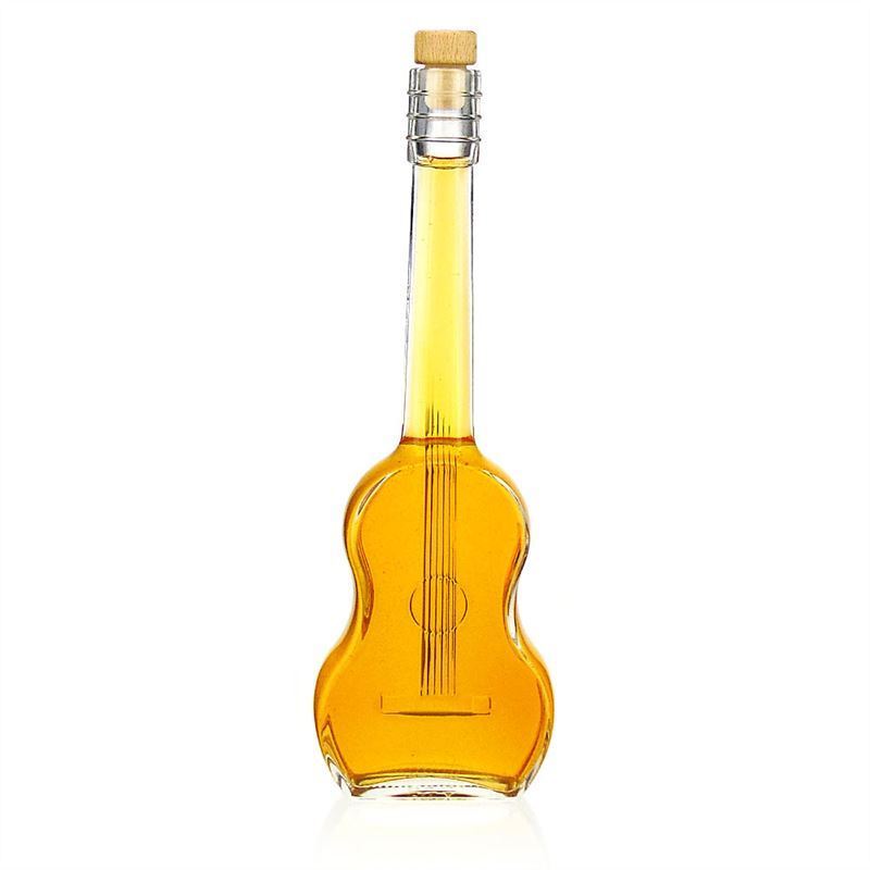 Glas Flasche Gitarre 0,5 Liter Füllvolumen Deko Musik Instrument