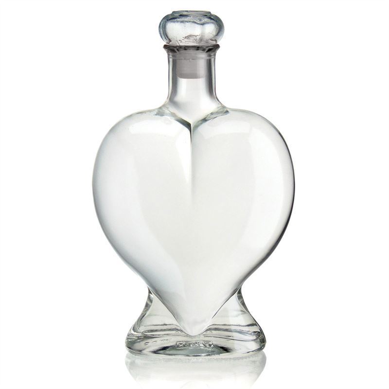 Download 500ml clear glass bottle "Heart" - world-of-bottles.co.uk