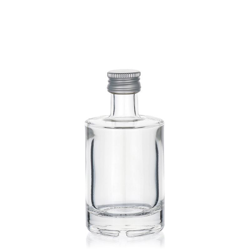 span vandaag paddestoel 50ml glazen fles clear "Aventura" met schroefdeksel - flessenland.nl