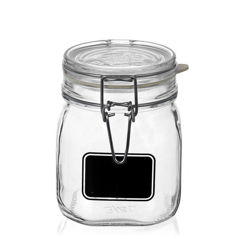 Drahtbügelglas „rocco“ mit etikettenfeld 750 ml | Einmachglas, Glas | klar | Glas | Flaschenland | Drahtbügelverschluss | Kältebeständig,