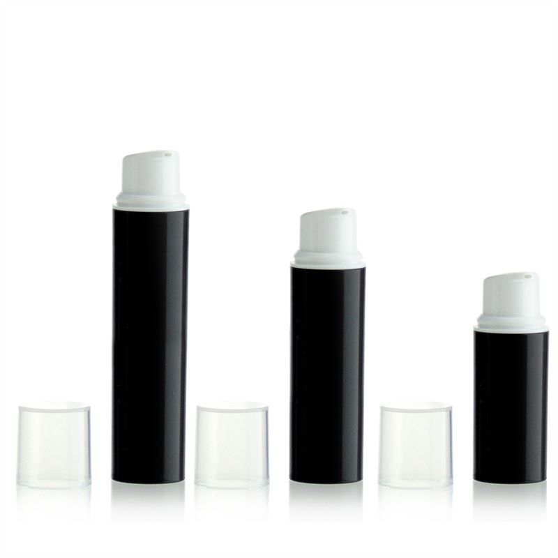 10ml PP Airless Pump NANO black/white - world-of-bottles.co.uk