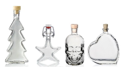 Butelki o różnych kształtach